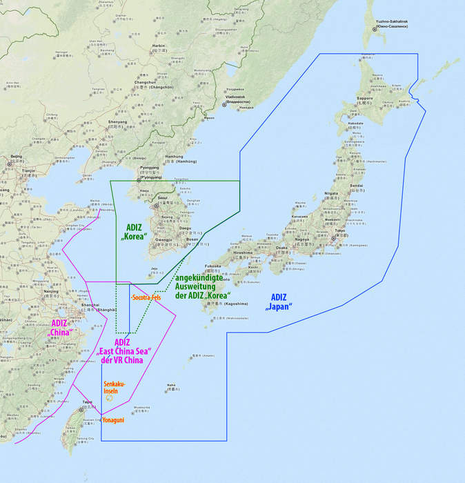 Air defense identification zone: Airspace region unilaterally defined by a country to respond to aircraft