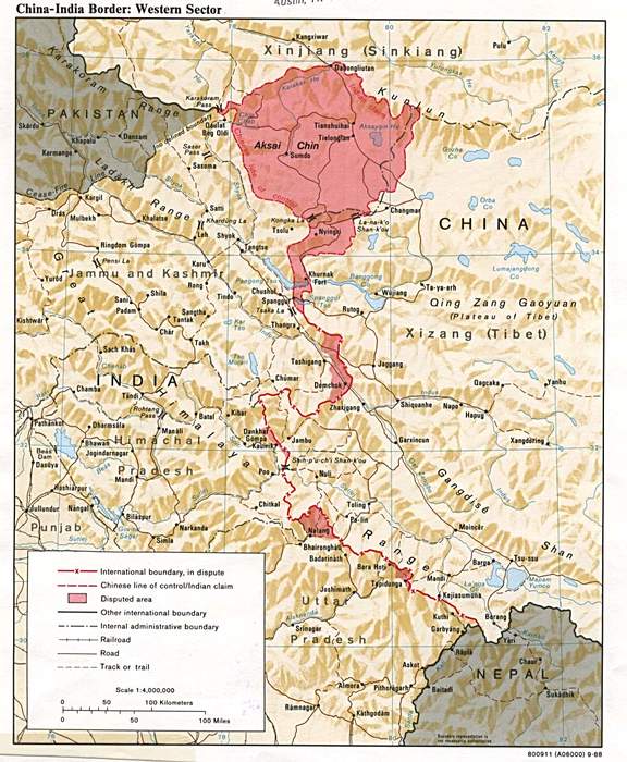 Aksai Chin: Region in Xinjiang, Tibet, and Kashmir administered by China