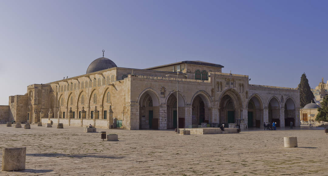 Al-Aqsa Mosque: Main Islamic prayer hall at the Al-Aqsa Mosque compound in Jerusalem