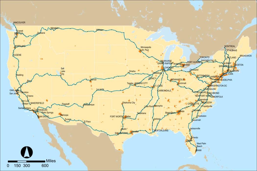Amtrak: American intercity passenger rail operator