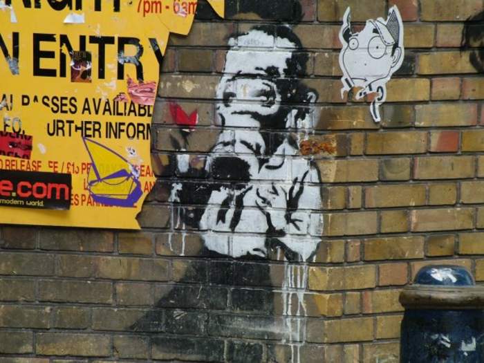 Banksy: Pseudonymous England-based graffiti artist, political activist, and painter