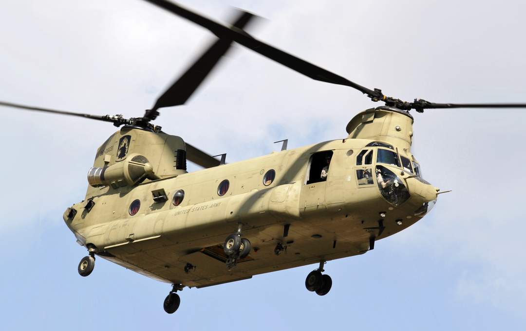 Boeing CH-47 Chinook: American tandem-rotor helicopter introduced in 1962 during the Cold War.