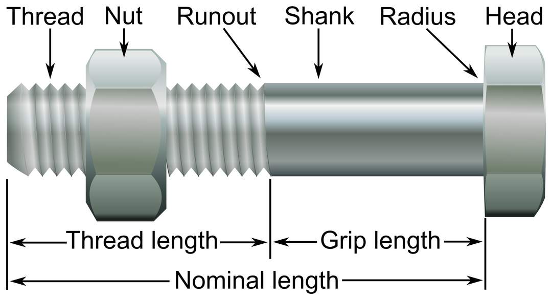 Bolt (fastener): Threaded fastener with an external male thread requiring a matching female thread