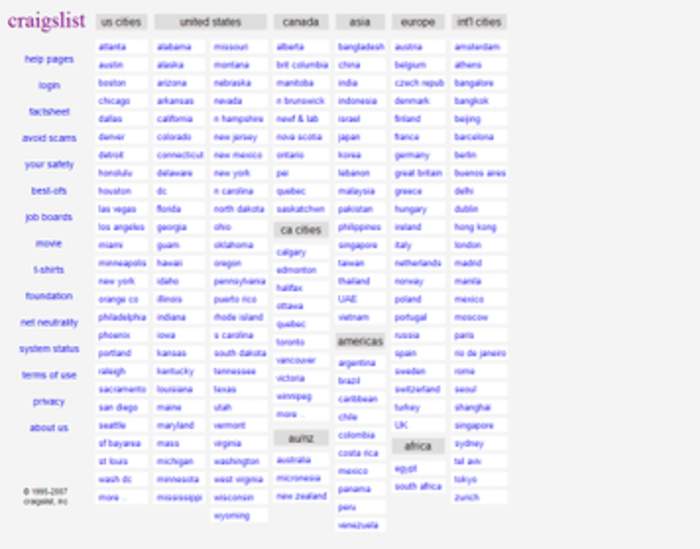 Craigslist: Classified advertisements website