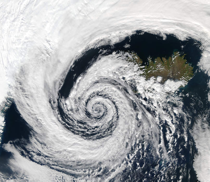 Cyclone: Large scale air mass that rotates around a strong center of low pressure