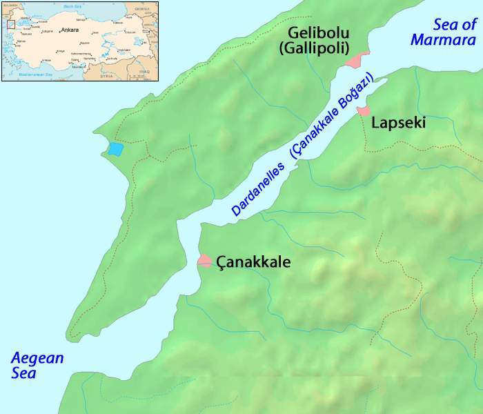 Dardanelles: Narrow strait in northwestern Turkey