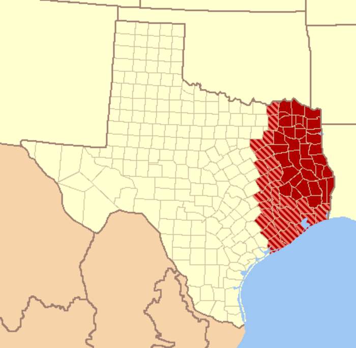 East Texas: Geographic and cultural region of the U.S. state of Texas