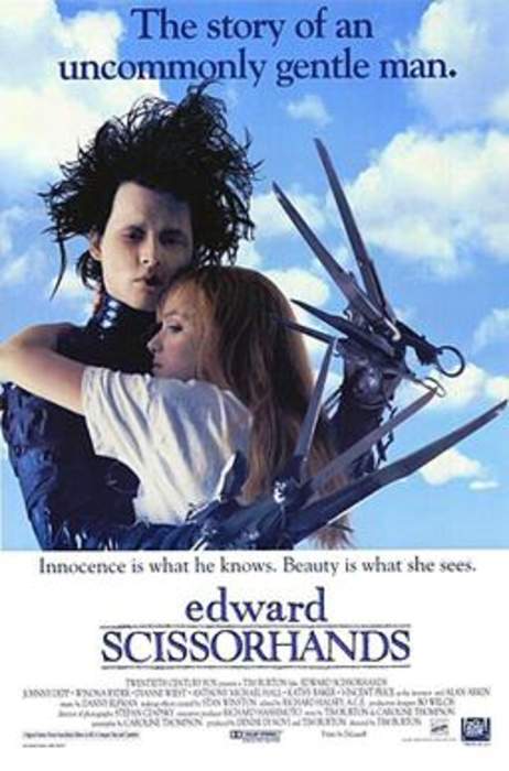 Edward Scissorhands: 1990 American fantasy romance film by Tim Burton