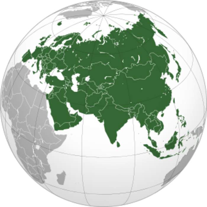 Eurasia: Combined landmasses of Europe and Asia