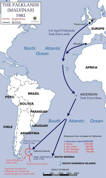 Falklands War: Undeclared war between Argentina and the United Kingdom in 1982