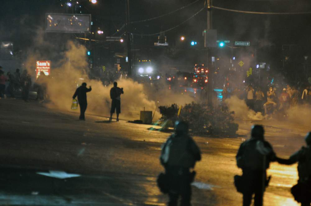 Ferguson unrest: Aftermath of the shooting of Michael Brown on August 9, 2014 in Ferguson, Missouri