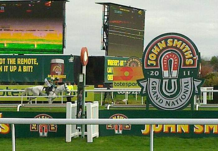 Grand National: English steeplechase horse race that takes place at Aintree Racecourse, Merseyside, England