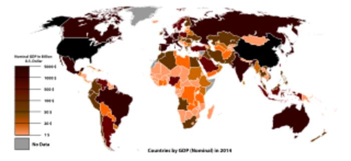 Gross domestic product: Market value of goods and services produced within a country