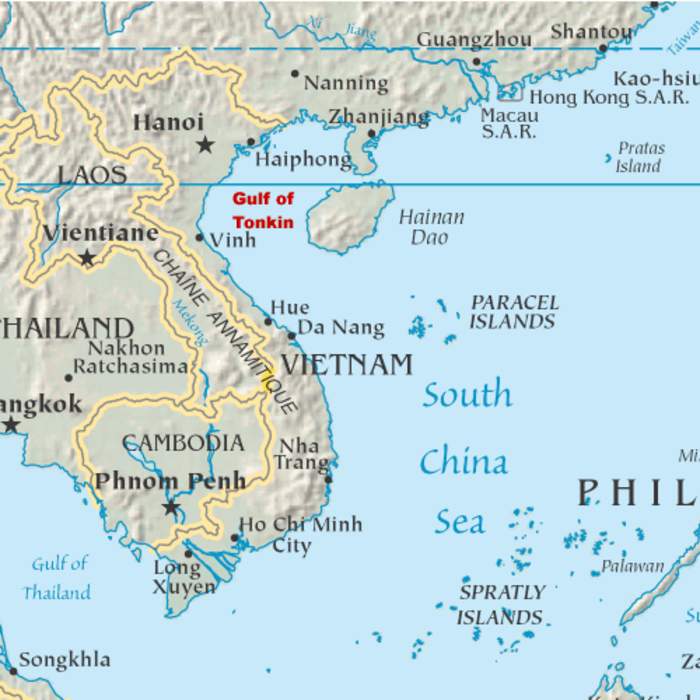 Gulf of Tonkin: Gulf in the northwestern South China Sea