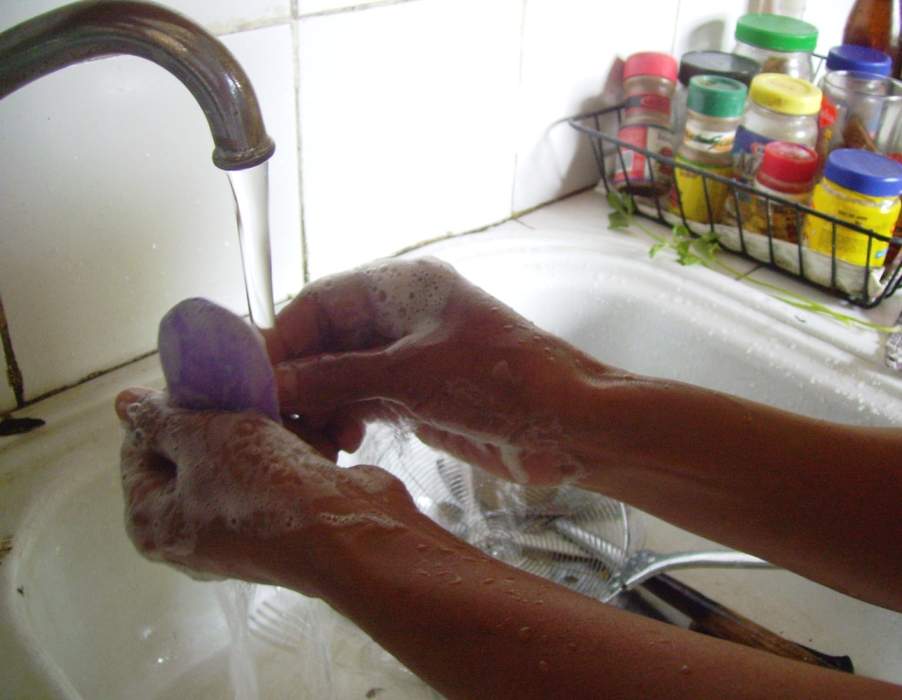 Hand washing: Act of cleaning one's hands from dirt or pathogens
