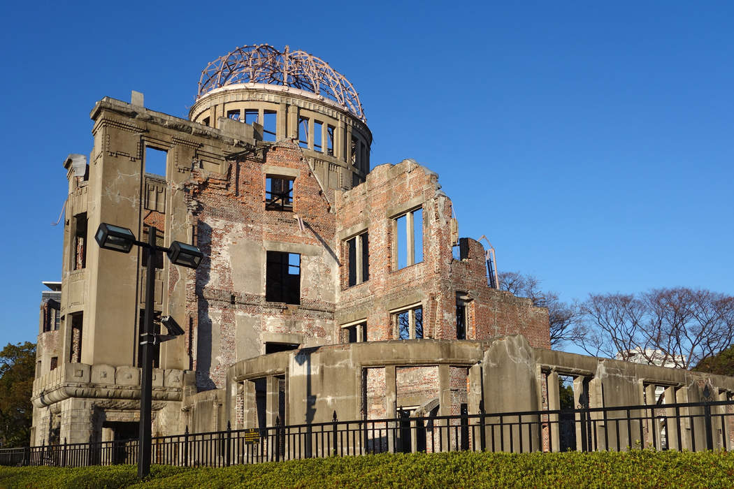 Hiroshima Peace Memorial: Preserved ruins of the atomic bombing of Hiroshima, Japan