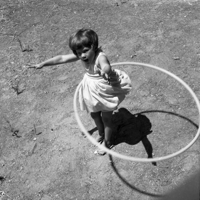Hula hoop: Toy hoop that is twirled around the waist, limbs or neck