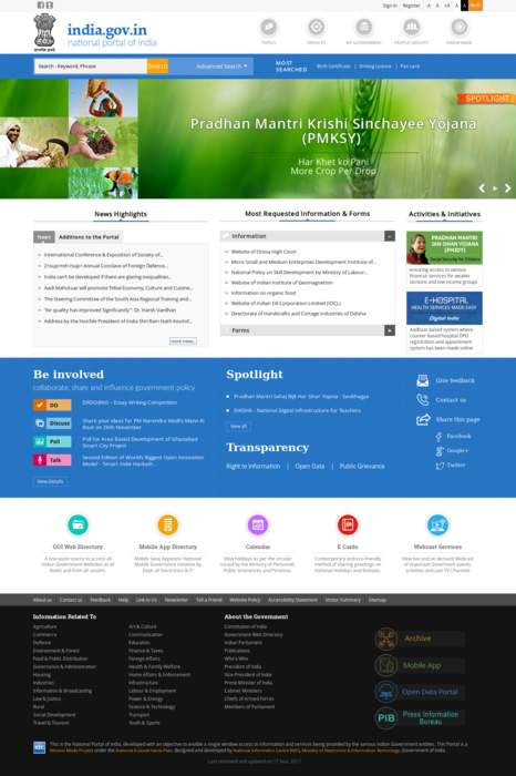 india.gov.in: Web portal of the Indian government
