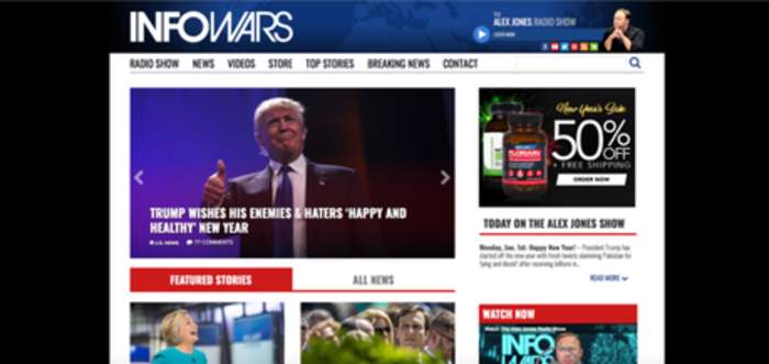 Infowars: American far-right conspiracy theory and fake news website