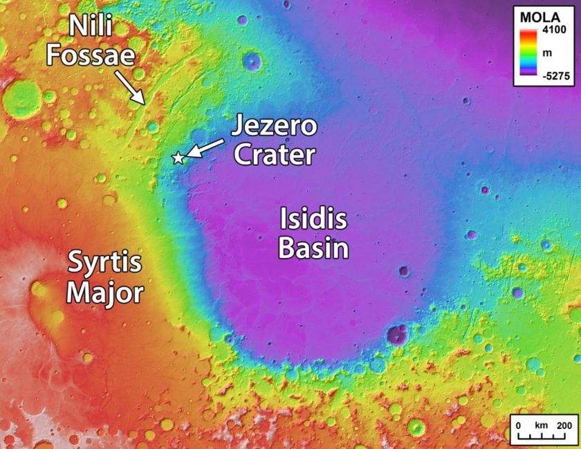 Jezero (crater): Crater on Mars