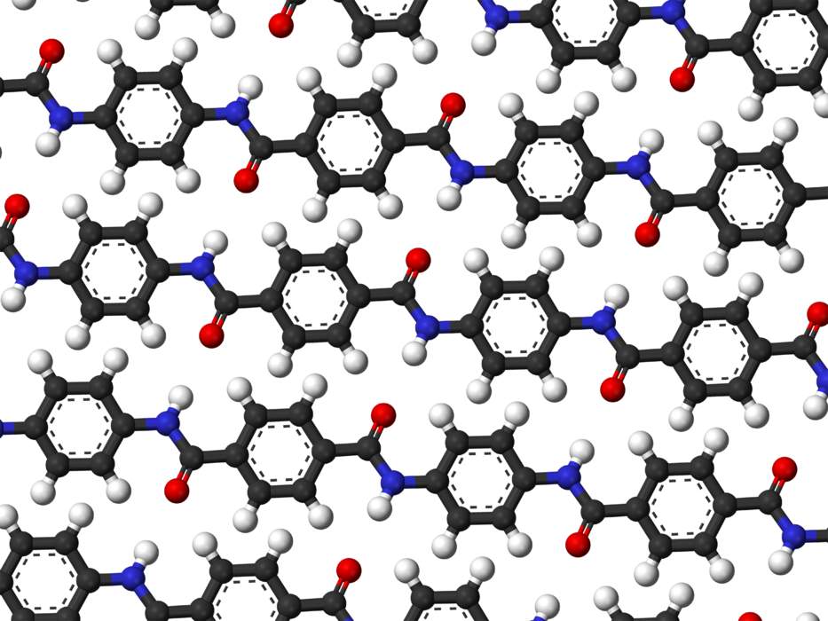 Kevlar: Heat-resistant and strong aromatic polyamide fiber