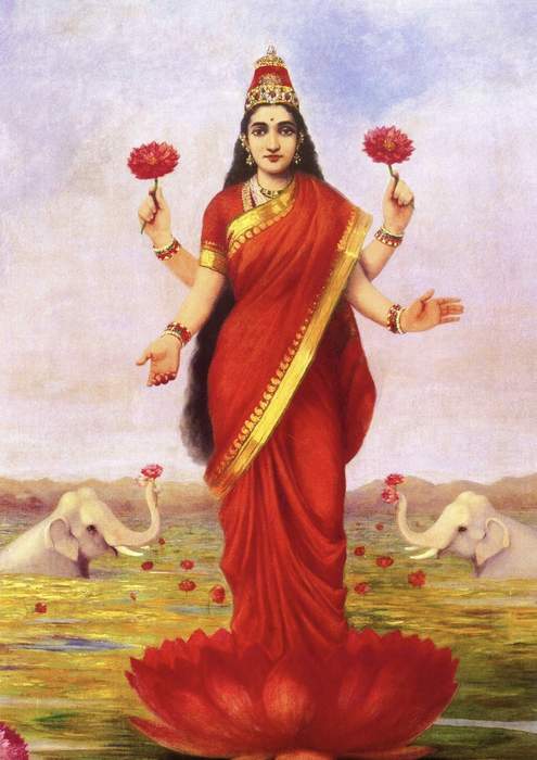 Lakshmi: Principal Hindu goddess, goddess of fortune, wealth, power, fertility, love and beauty