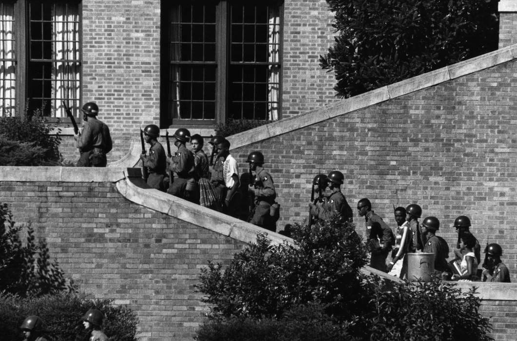 Little Rock Nine: African-American students enrolled at a desegregated high school in Arkansas in 1957