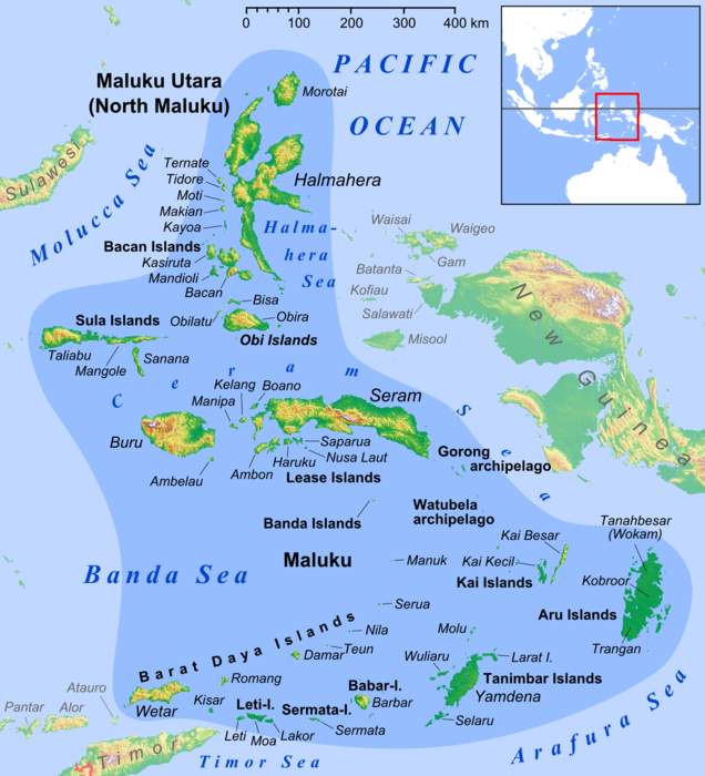 Maluku Islands: Archipelago in eastern Indonesia, also called the Spice Islands