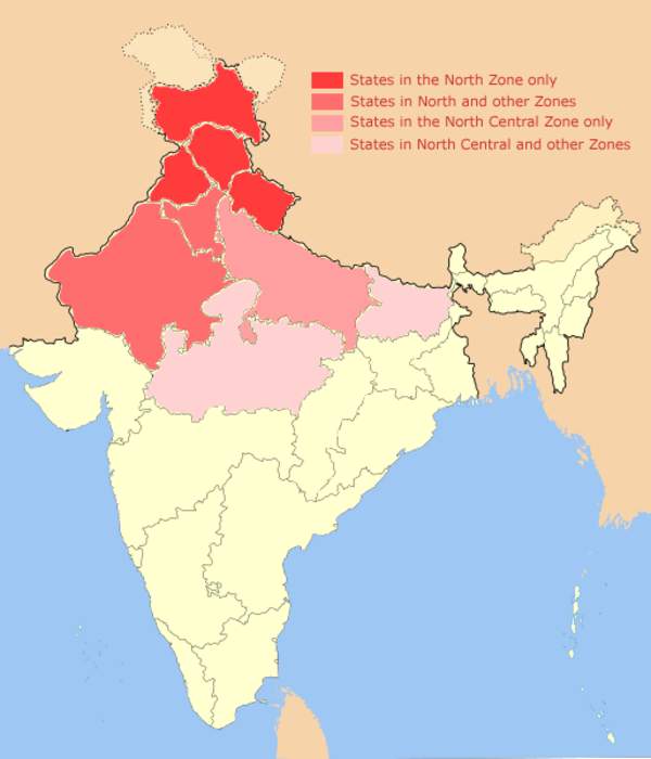 North India: Group of Northern Indian states