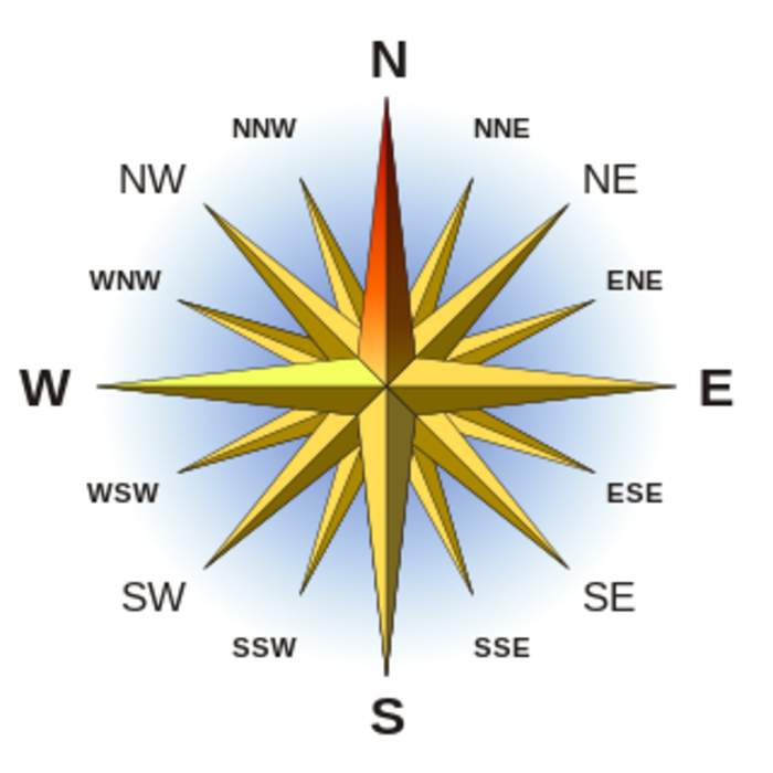 North: One of the four cardinal directions