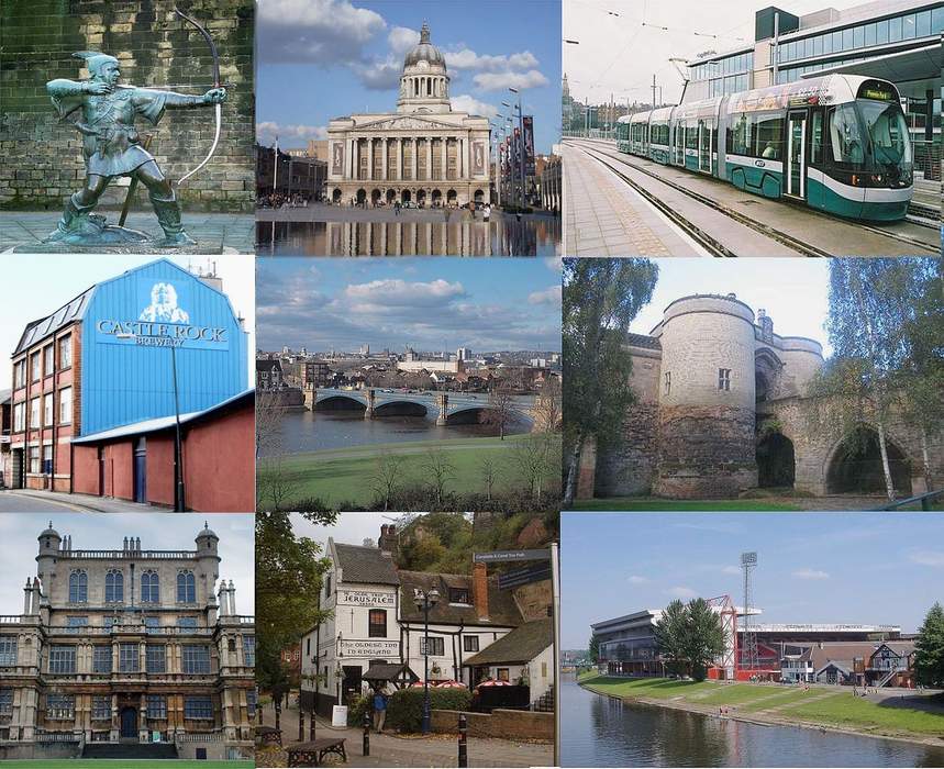 Nottingham: City and council area in Nottinghamshire, England