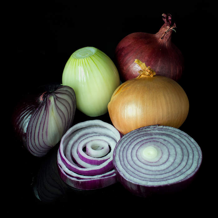 Onion: Bulbous vegetable, grown for food