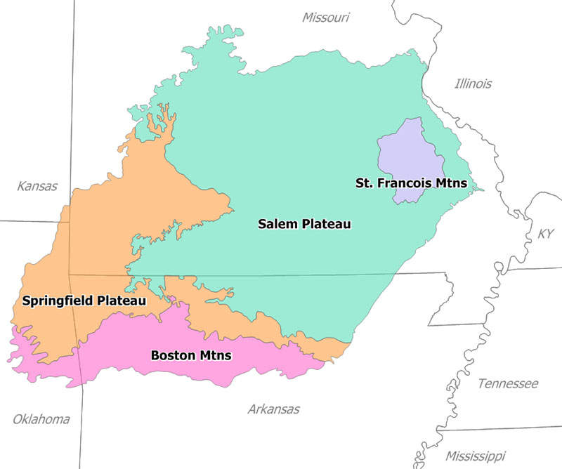 Ozarks: Highland region in central-southern United States