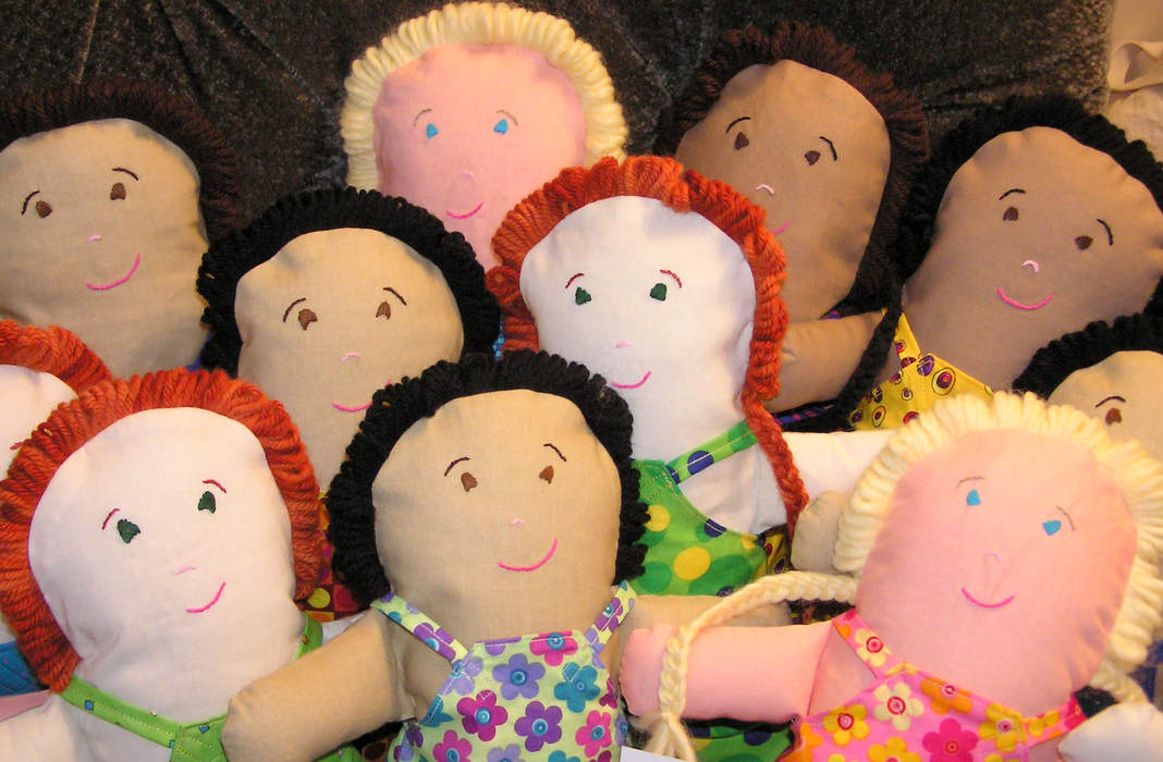 Rag doll: Doll with a stuffed cloth body and head