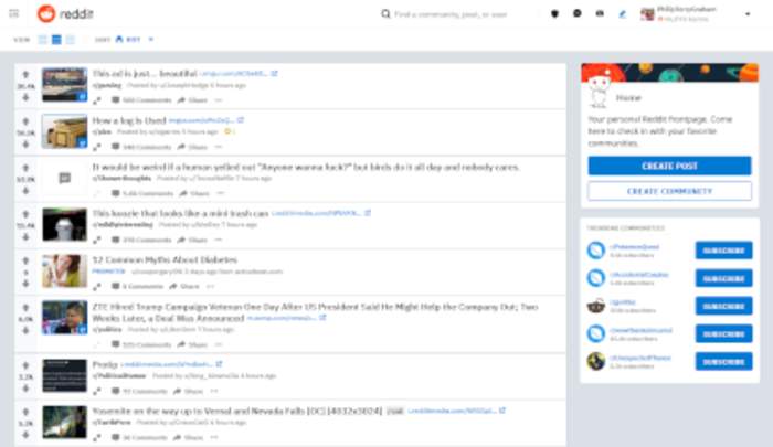 Reddit: American social news and discussion site