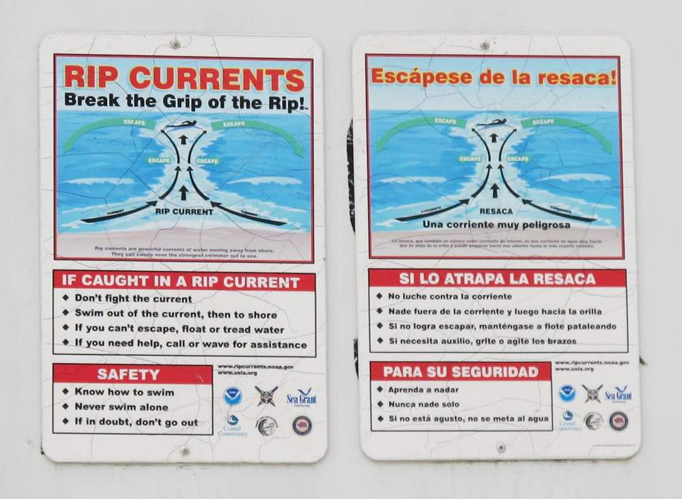 Rip current: Water current moving away from shore