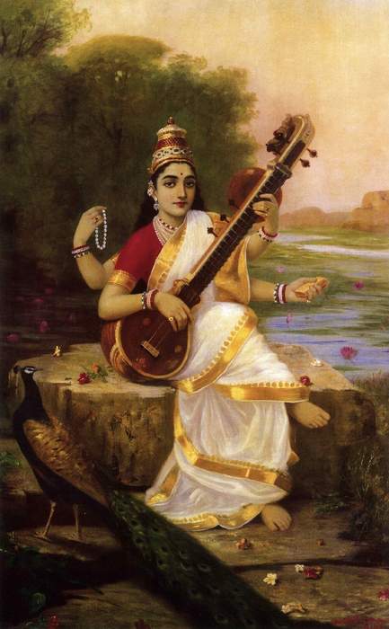 Saraswati: Principal Hindu goddess, goddess of knowledge, music, and speech