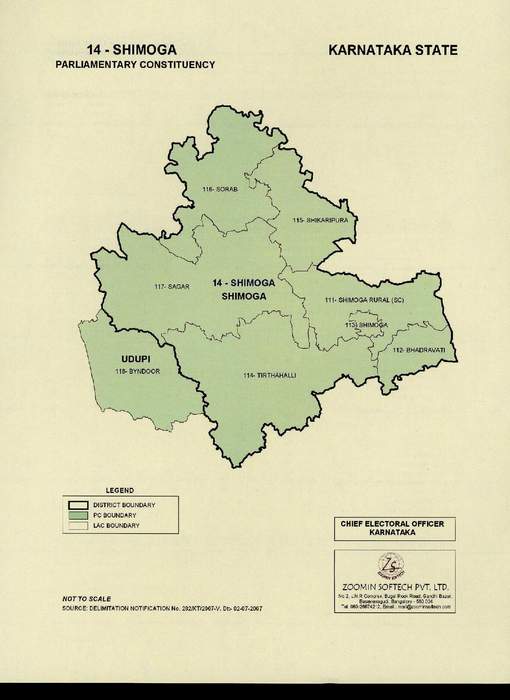 Shimoga Lok Sabha constituency: Constituency of the Indian parliament in Karnataka