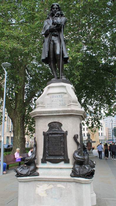 Statue of Edward Colston: Statue in Bristol, England, toppled 2020