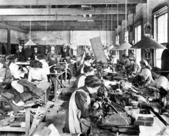 Sweatshop: Workplace that has socially unacceptable working conditions