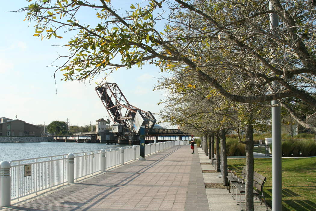 Tampa Riverwalk: 2.6-mile-long (4.2 km) open space and pedestrian trail development along the Hillsborough River in Tampa, Florida.