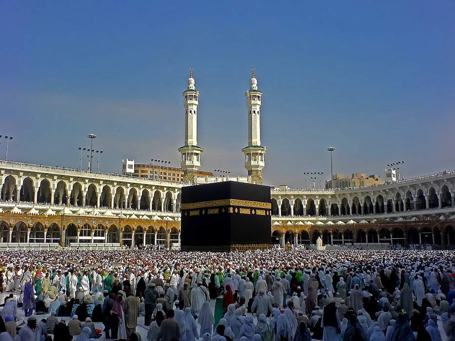 Tawaf: In Islam, the ritual sevenfold counterclockwise circumambulation of the Kaaba (the first thrice hurriedly in the outer part of the crowd, the latter four times slowly in the inner part), symbolizing the unity of the believers in worship