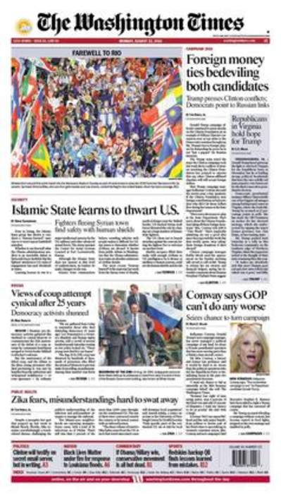 The Washington Times: American broadsheet newspaper published in Washington, D.C.