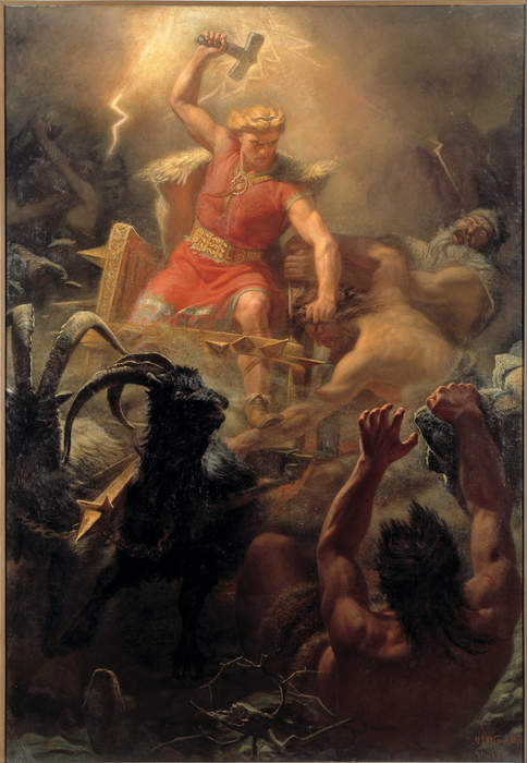 Thor: Hammer-wielding Germanic god associated with thunder