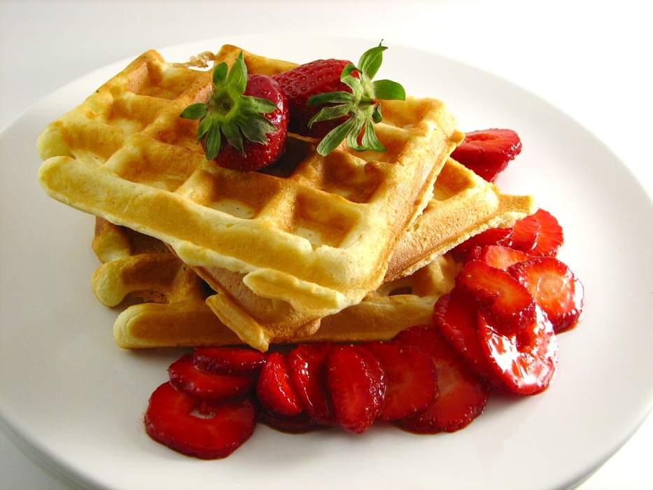 Waffle: Batter- or dough-based food cooked between two patterned, shaped plates