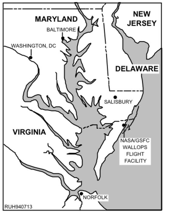 Wallops Island: Island on the U.S. East Coast, within Virginia