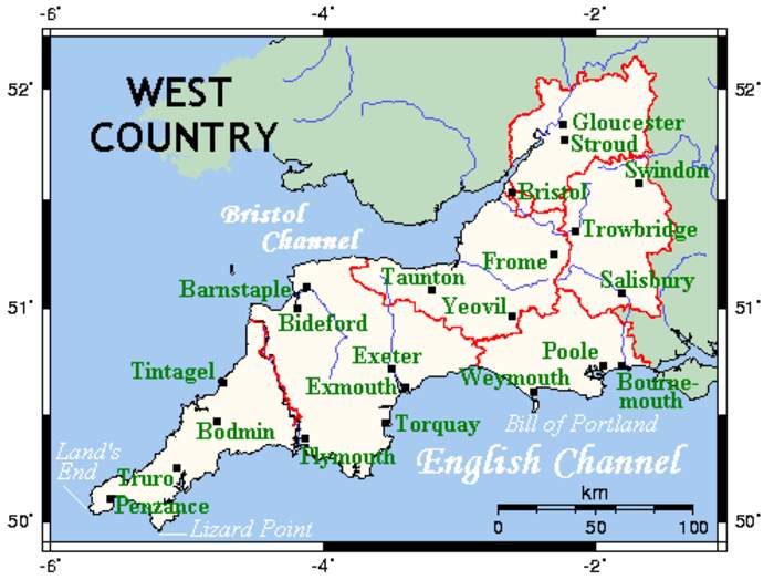 West Country: Southwestern area of England