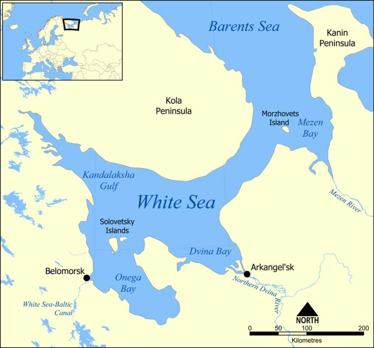 White Sea: Southern inlet of the Barents Sea in northwest Russia