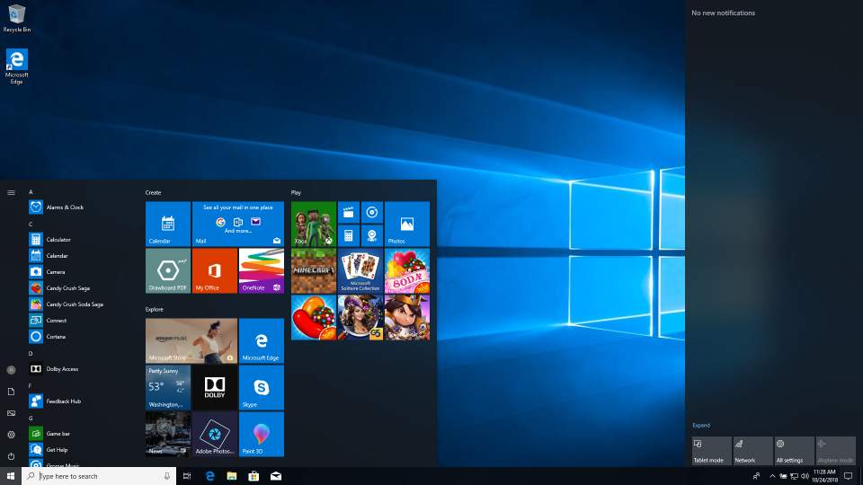 Windows 10: Tenth major release of Windows NT, released in 2015
