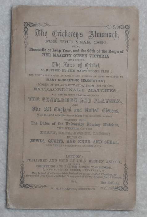 Wisden Cricketers' Almanack: British cricket almanac